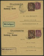 LUFTPOST-GANZSACHEN LPP81/011/2 BRIEF, 30.6.1923, 25 M. Braun, 20 M. Lila Drucksache, Hamburg-Berlin Und Hamburg-Bremen, - Aviones