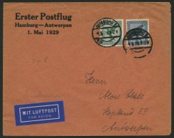 ERST-UND ERÖFFNUNGSFLÜGE 29.5.02 BRIEF, 1.5.1929, Hamburg-Antwerpen, Brief Feinst - Zeppeline