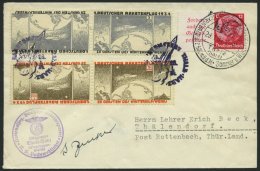 RAKETENPOST 6C1a BRIEF, 28.1.1934, Raketenflug Aus Thale, Frankiert Vorderseitig Mit 2 Waagerechten Zusammendruck-Paaren - Luft- Und Zeppelinpost