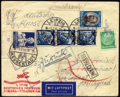 KATAPULTPOST 356 BRIEF, 2.2.1935, 1 Jahr Deutscher Postflug, Roter Sonderstempel, Drucksache Mit Guter Frankatur (u.a. N - Briefe U. Dokumente