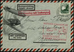 KATAPULTPOST 206c BRIEF, 18.8.1935, &quot,Bremen&quot, - Southampton, Deutsche Seepostaufgabe, Prachtbrief - Briefe U. Dokumente