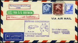 KATAPULTPOST 186c BRIEF, 15.5.1935, &quot,Bremen&quot, - Southampton, Deutsche Seepostaufgabe, Prachtbrief - Briefe U. Dokumente