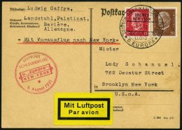 KATAPULTPOST 62b BRIEF, 5.8.1931, &quot,Europa&quot, - New York, Seepostaufgabe, Prachtkarte - Briefe U. Dokumente