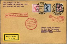 KATAPULTPOST 41c BRIEF, 16.5.1931, Europa - New York, Nachbringe- Und Schleuderflug, Prachtbrief - Cartas & Documentos