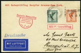 KATAPULTPOST 16b BRIEF, 25.6.1930, &quot,Bremen&quot, - New York, Seepostaufgabe, Drucksache, Prachtbrief - Briefe U. Dokumente