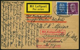 KATAPULTPOST 14a BRIEF, 5.6.1930, &quot,Bremen&quot, - Boston, Landpostaufgabe, Mit Bahnpoststempel KÖLN-OL - Lettres & Documents