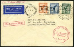 KATAPULTPOST 5b BRIEF, 9.9.1929, &quot,Bremen&quot, - Bremen, Seepostaufgabe, Brief Feinst - Briefe U. Dokumente