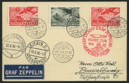 ZULEITUNGSPOST 366 BRIEF, Ungarn: 1936, Fahrt Zur Leipziger Messe, Prachtkarte - Zeppeline