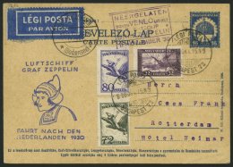 ZULEITUNGSPOST 98Aa BRIEF, Ungarn: 1930, Fahrt In Die Niederlande, Abwurf Venlo, Prachtkarte - Luft- Und Zeppelinpost