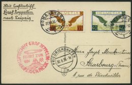 ZULEITUNGSPOST 365 BRIEF, Schweiz: 1936, Fahrt Zur Leipziger Messe, Prachtkarte - Zeppeline
