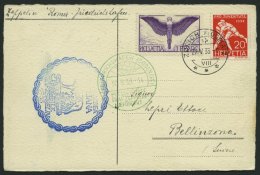 ZULEITUNGSPOST 207 BRIEF, Schweiz: 1933, Rom-Friedrichshafen, Sonderstempel Und Grüner Ankunftsstempel FRIEDRICHSHA - Zeppeline