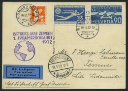 ZULEITUNGSPOST 138Aa BRIEF, Schweiz: 1932, 1. Südamerikafahrt, Auflieferung Fr`hafen, Prachtkarte - Zeppeline