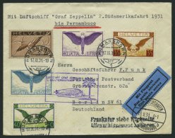 ZULEITUNGSPOST 129Ba BRIEF, Schweiz: 1931, 2. Südamerikafahrt, Auflieferung Friedrichshafen Nach Brasilien, Prachtb - Zeppeline