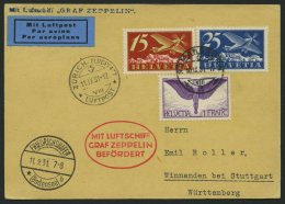 ZULEITUNGSPOST 127 BRIEF, Schweiz: 1931, Fahrt Nach Zürich, Prachtkarte - Zeppeline