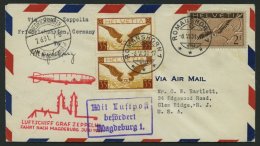ZULEITUNGSPOST 109 BRIEF, Schweiz: 1931, Fahrt Nach Magdeburg, Prachtbrief - Zeppeline