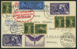 ZULEITUNGSPOST 81 BRIEF, Schweiz: 1930, Fahrt Nach Bielefeld, Mit Blauem Stempel FLUGMEETING WILLISAU, Prachtkarte - Zeppelines
