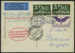 ZULEITUNGSPOST 77 BRIEF, Schweiz: 1930, Landungsfahrt Nach Dortmund, Prachtkarte - Luft- Und Zeppelinpost