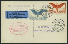 ZULEITUNGSPOST 71 BRIEF, Schweiz: 1929, Schweizfahrt, Abwurf St. Gallen, Prachtkarte - Zeppeline