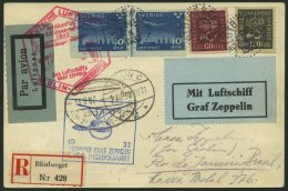 ZULEITUNGSPOST 219B BRIEF, Schweden: 1933, 3. Südamerikafahrt, Anschlußflug Ab Berlin, Einschreibkarte, Prach - Zeppelines