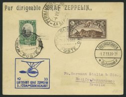 ZULEITUNGSPOST 219 BRIEF, San Marino: 1933, 3. Südamerikafahrt, Prachtkarte - Zeppelines