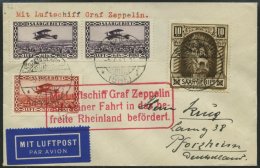 ZULEITUNGSPOST 72 BRIEF, Saargebiet: 1930, Rheinlandfahrt, Frankiert U.a. Mit Mi.Nr. 103, Prachtbrief - Correo Aéreo & Zeppelin