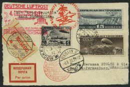 ZULEITUNGSPOST 223B BRIEF, Russland: 1933, 4. Südamerikafahrt, Anschlußflug Ab Berlin, Einschreibkarte, Mi.Nr - Zeppelines