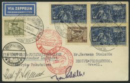 ZULEITUNGSPOST 265 BRIEF, Polen: 1934, 5. Südamerikafahrt, Mit Autogramm Vom Kapitän Albert Sammt, Prachtkarte - Zeppelines