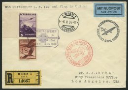 ZULEITUNGSPOST 406D BRIEF, Österreich: 1936, 1. Nordamerikafahrt, Auflieferung Frankfurt, Einschreibbrief, Pracht - Zeppeline