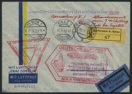 ZULEITUNGSPOST 238E BRIEF, Österreich: 1933, Chicagofahrt, Anschlussflug Ab Berlin, Bis Akron, Bar Frankiert, Einsc - Luft- Und Zeppelinpost