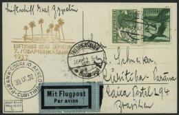 ZULEITUNGSPOST 183 BRIEF, Österreich: 1932, 7. Südamerikafahrt, Prachtkarte - Zeppeline
