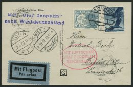 ZULEITUNGSPOST 54 BRIEF, Österreich: 1930, Landungsfahrt Nach Bonn, Prachtkarte - Zeppeline