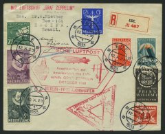 ZULEITUNGSPOST 238 BRIEF, Niederlande: 1933, Chicagofahrt, Bis Fr`hafen, Einschreibbrief, Pracht - Zeppeline