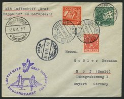 ZULEITUNGSPOST 122Aa BRIEF, Niederlande: 1931, Englandfahrt, Auflieferung Friedrichshafen, Prachtbrief - Luft- Und Zeppelinpost