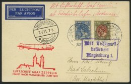 ZULEITUNGSPOST 109 BRIEF, Niederlande: 1931, Landungsfahrt Nach Magdeburg, Prachtkarte - Correo Aéreo & Zeppelin
