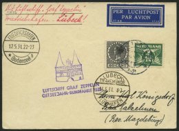ZULEITUNGSPOST 108Bb BRIEF, Niederlande: 1931, Ostseejahr-Rundfahrt, Bis Lübeck, Prachtkarte - Luft- Und Zeppelinpost