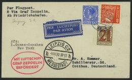 ZULEITUNGSPOST 91 BRIEF, Niederlande: 1930, Fahrt Nach Leipzig, Prachtkarte - Zeppelines