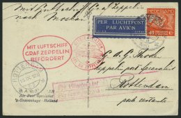 ZULEITUNGSPOST 86 BRIEF, Niederlande: 1930, Landungsfahrt Nach Genf, Prachtkarte - Zeppeline