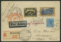 ZULEITUNGSPOST 195 BRIEF, Monaco: 1932, 9. Südamerikafahrt, Einschreibkarte, Pracht - Zeppelines