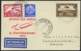 ZULEITUNGSPOST 189 BRIEF, Luxemburg: 1932, 8. Südamerikafahrt, Prachtkarte - Zeppelines