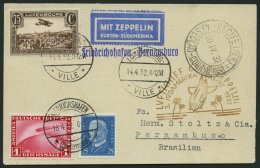 ZULEITUNGSPOST 150 BRIEF, Luxemburg: 1932, 3. Südamerikafahrt, Prachtkarte - Zeppelines