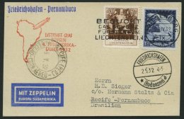 ZULEITUNGSPOST 157 BRIEF, Liechtenstein: 1932, 4. Südamerikafahrt, Prachtkarte - Zeppeline