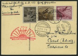 ZULEITUNGSPOST 119E BRIEF, Liechtenstein: 1931, Polarfahrt, Abgabe Leningrad, Prachtkarte - Zeppeline