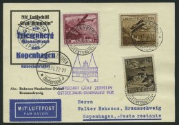 ZULEITUNGSPOST 108 BRIEF, Liechtenstein: 1931, Ostseejahr-Rundfahrt, Abwurf Kopenhagen, Prachtkarte - Zeppeline
