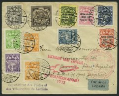 ZULEITUNGSPOST 189B BRIEF, Lettland: 1932, 8. Südamerikafahrt, Anschlußflug Ab Berlin, Prachtbrief - Zeppeline