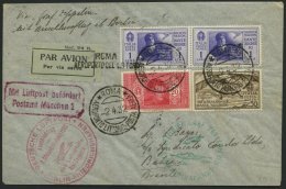 ZULEITUNGSPOST 143B BRIEF, Italien: 1932, 2. Südamerikafahrt, Anschlußflug Ab Berlin, Prachtbrief - Correo Aéreo & Zeppelin