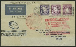 ZULEITUNGSPOST 229B BRIEF, Irland: 1933, 6. Südamerikafahrt, Anschlußflug Ab Berlin, Drucksache, Prachtbrief - Poste Aérienne & Zeppelin