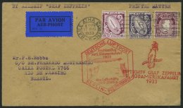 ZULEITUNGSPOST 226B BRIEF, Irland: 1933, 5. Südamerikafahrt, Anschlußflug Ab Berlin, Drucksache, Prachtbrief - Poste Aérienne & Zeppelin