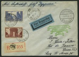 ZULEITUNGSPOST 214 BRIEF, Frankreich: 1933, 2. Südamerikafahrt, Einschreibbrief, Pracht - Zeppeline