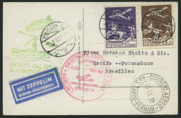 ZULEITUNGSPOST 150B BRIEF, Dänemark: 1932, 6. Südamerikafahrt, Anschlussflug Ab Berlin, Prachtkarte Mit Guter - Zeppelins