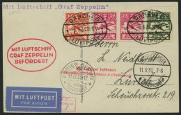 ZULEITUNGSPOST 127Aa BRIEF, Danzig: 1931, Fahrt Nach Zürich, Prachtkarte - Luft- Und Zeppelinpost